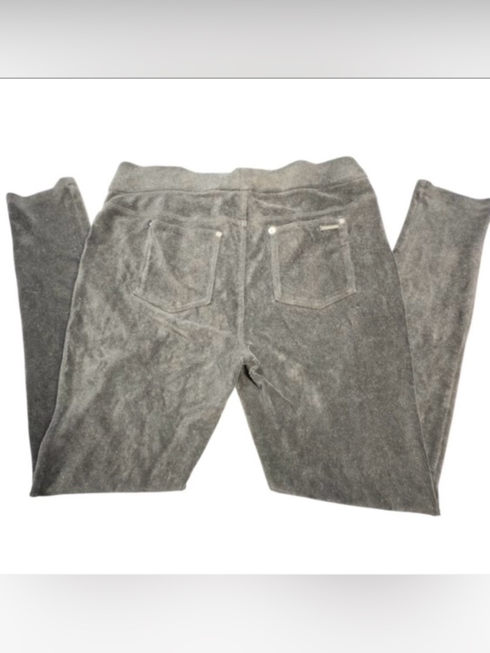 Michael Michael Kors ribbed charcoal metallic leggings/jeggings Women’s L | ee1